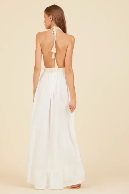 Embroidered Halter Tie Dress