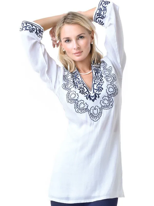Embroidered Silky Rayon Tunic Style 280R01 WN