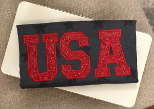Embroidered USA Star Tee