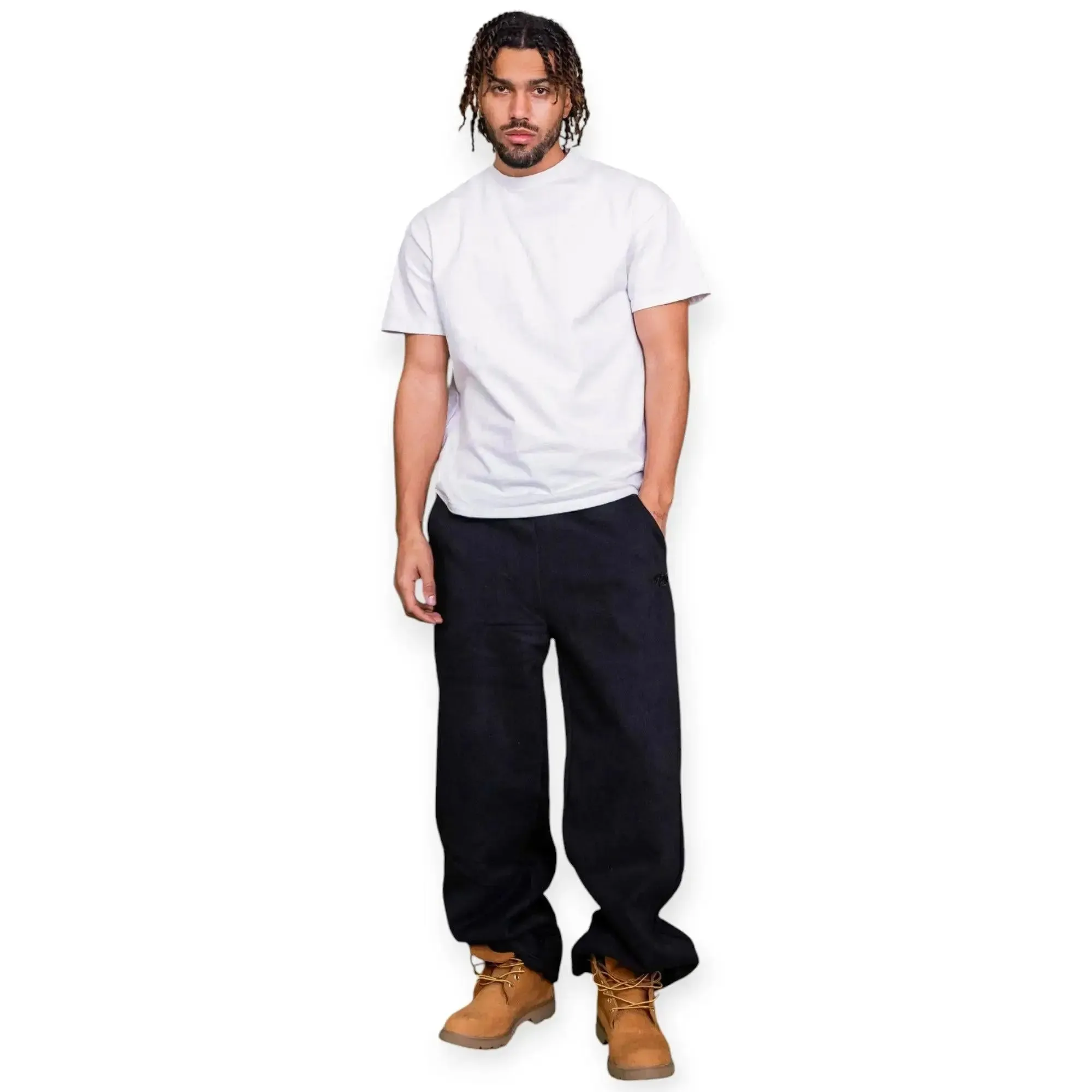 EPTM Men Perfect Baggy Stacked Fleece Pants (Black)