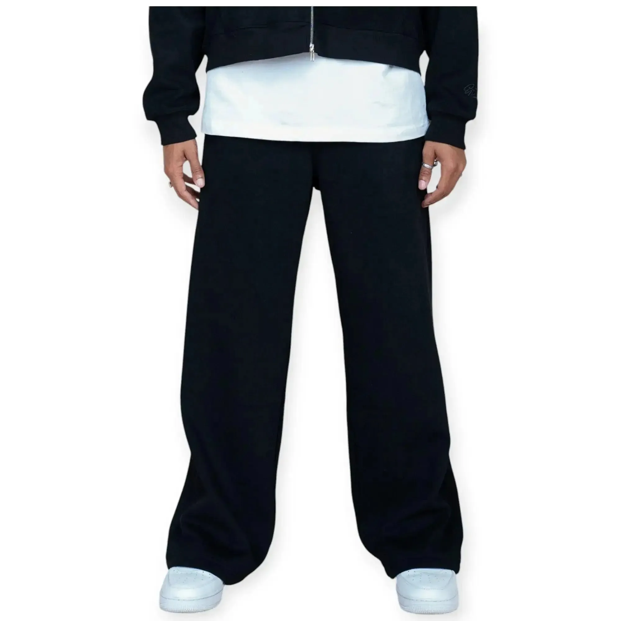 EPTM Men Perfect Baggy Stacked Fleece Pants (Black)