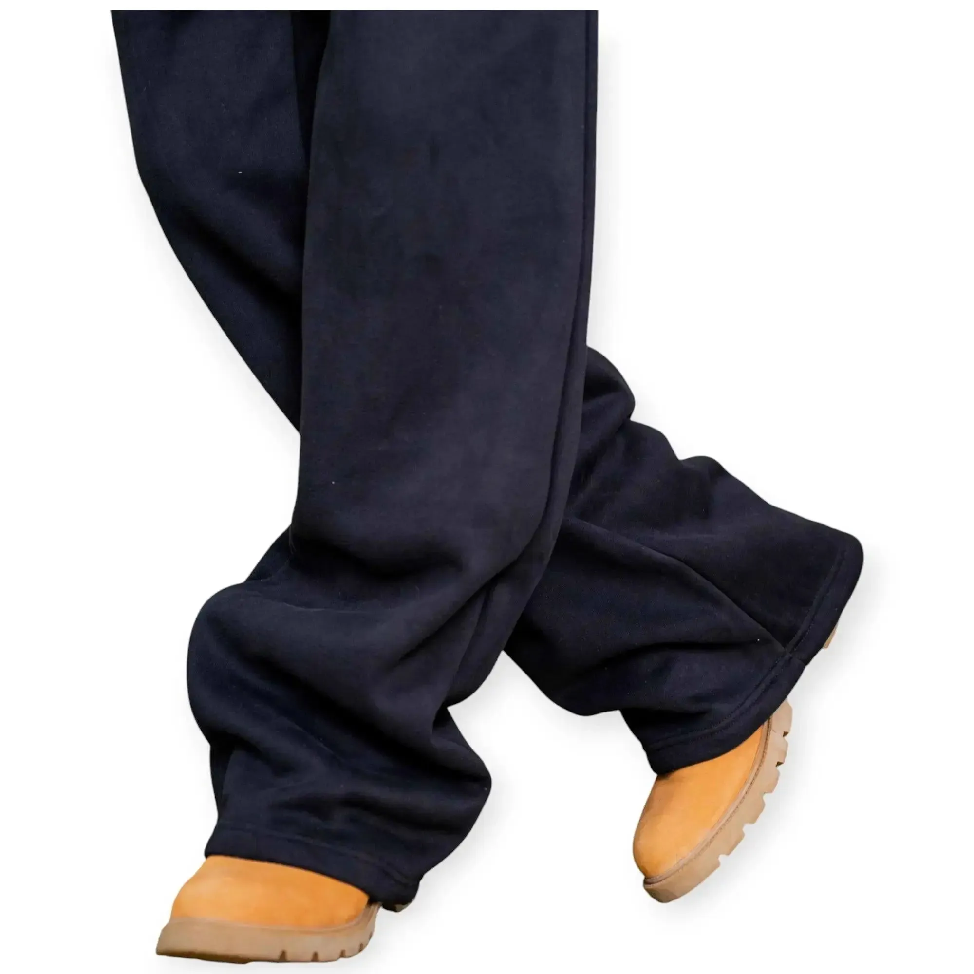 EPTM Men Perfect Baggy Stacked Fleece Pants (Black)