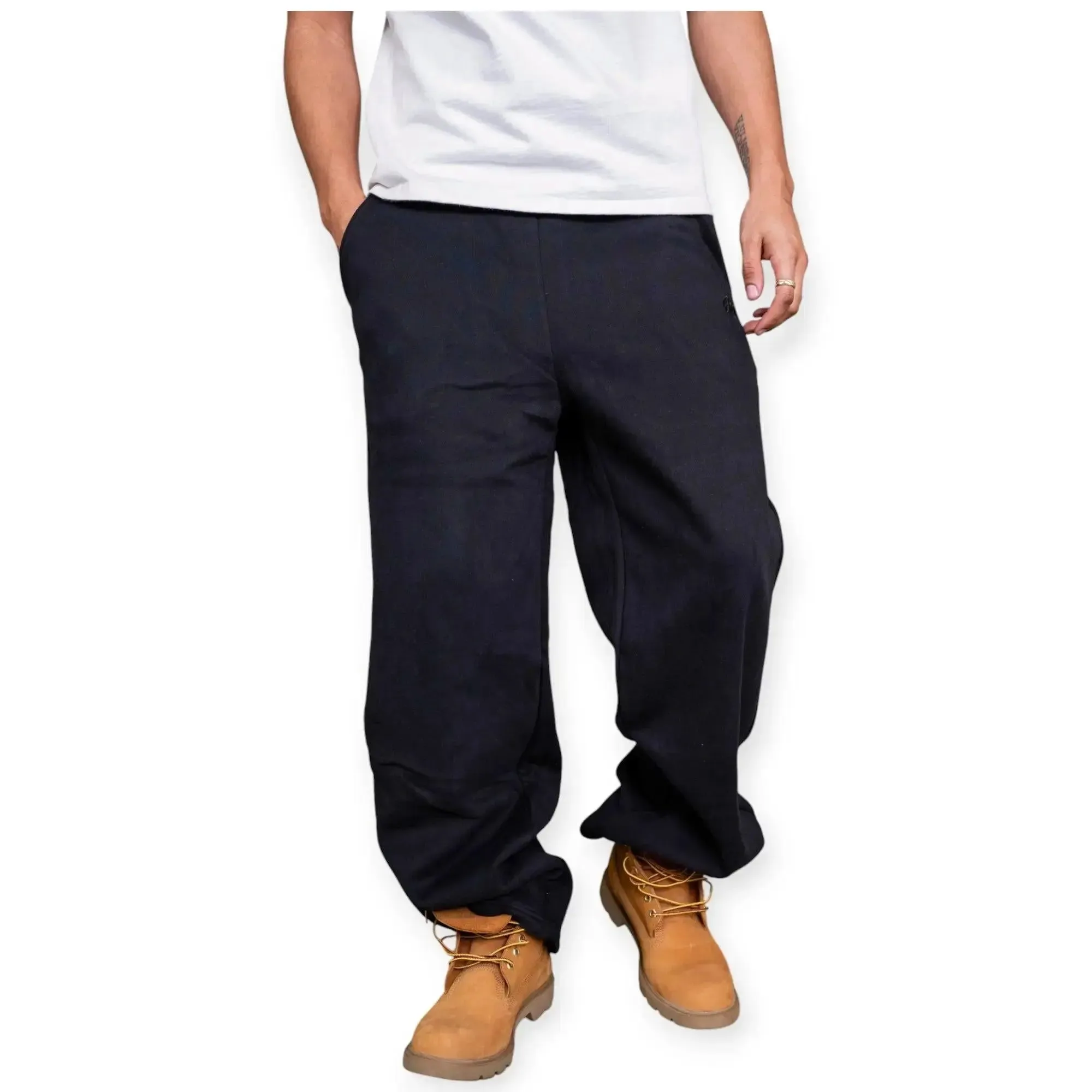 EPTM Men Perfect Baggy Stacked Fleece Pants (Black)