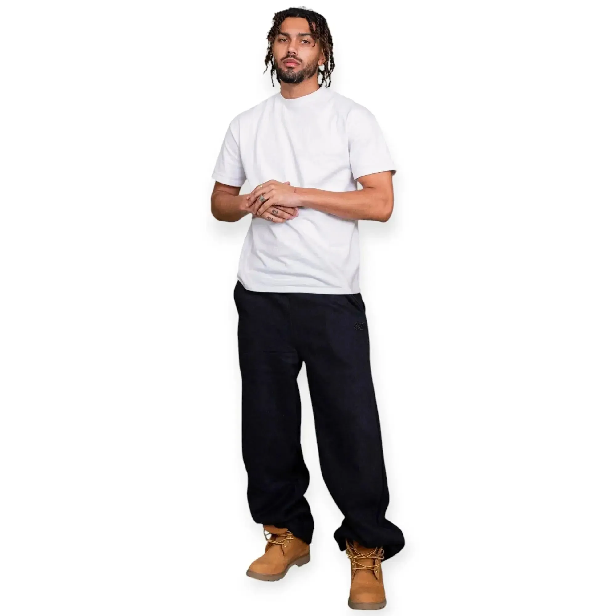 EPTM Men Perfect Baggy Stacked Fleece Pants (Black)