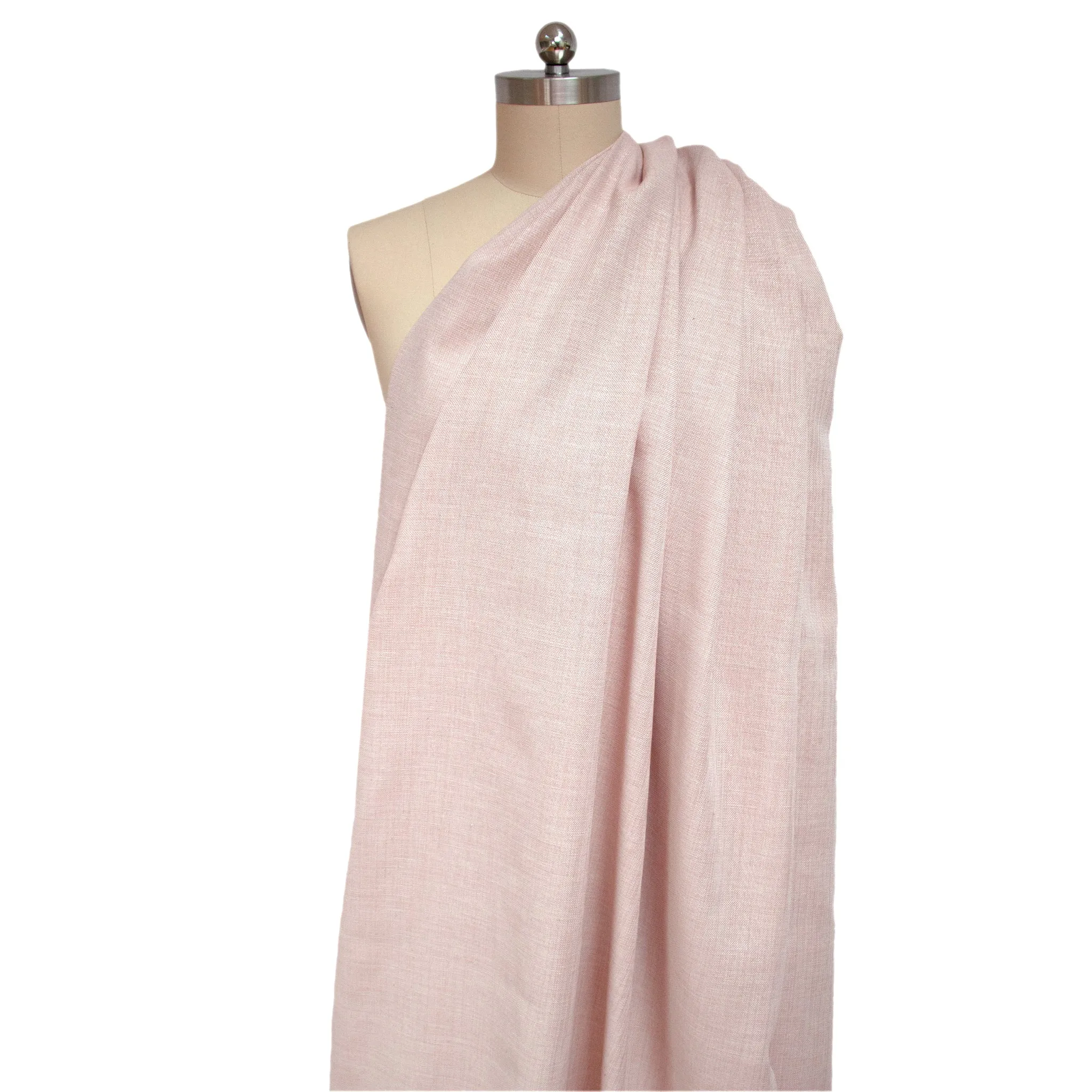 European 'glistening' cotton/viscose/linen blend woven - blush