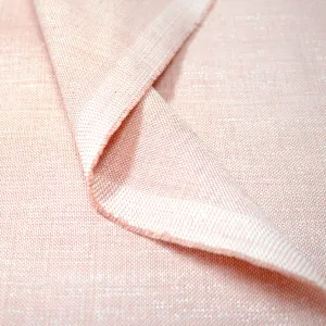 European 'glistening' cotton/viscose/linen blend woven - blush
