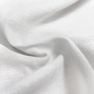 European 'glistening' cotton/viscose/linen blend woven - white