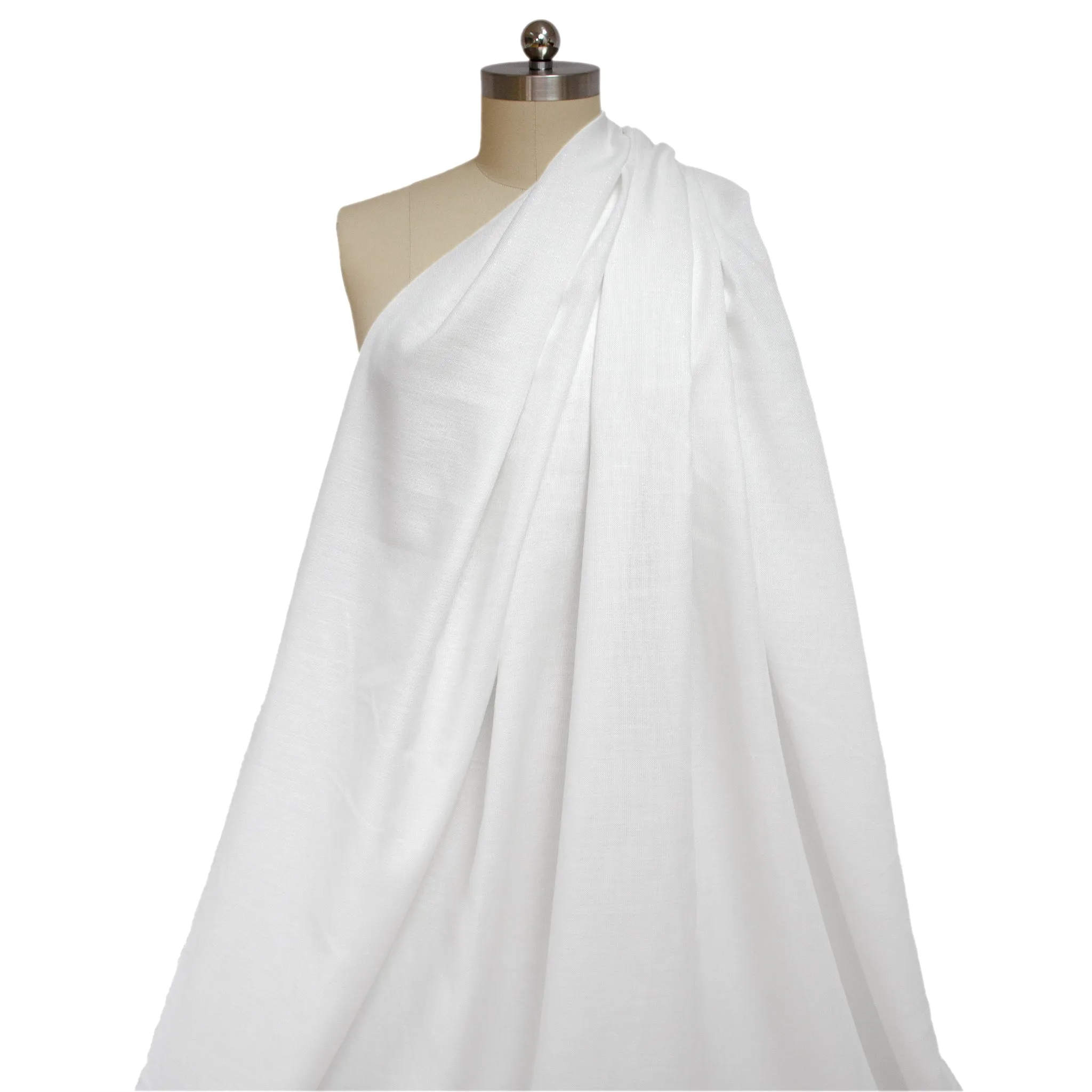 European 'glistening' cotton/viscose/linen blend woven - white