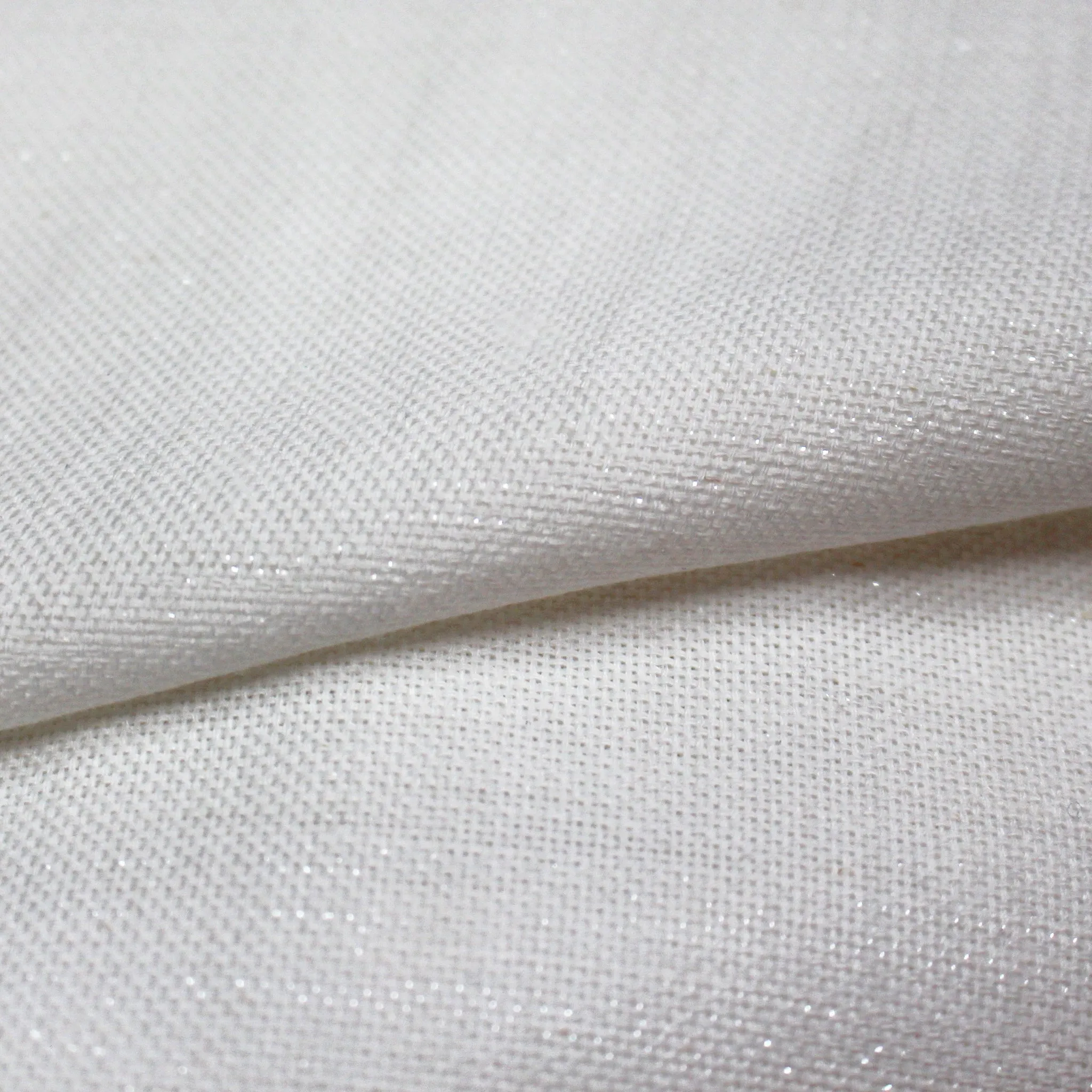 European 'glistening' cotton/viscose/linen blend woven - white