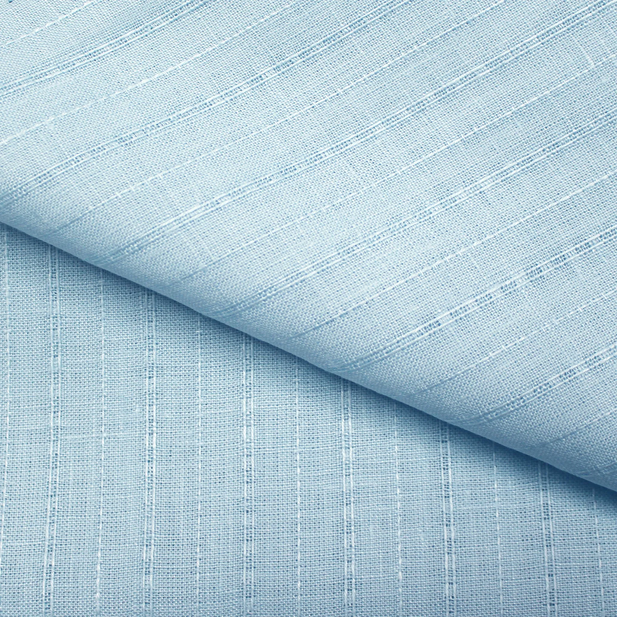 European texture stripe linen - baby blue