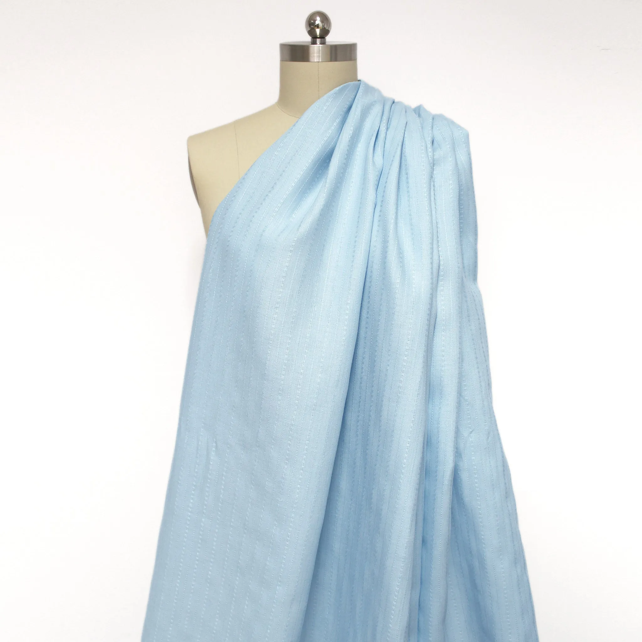European texture stripe linen - baby blue