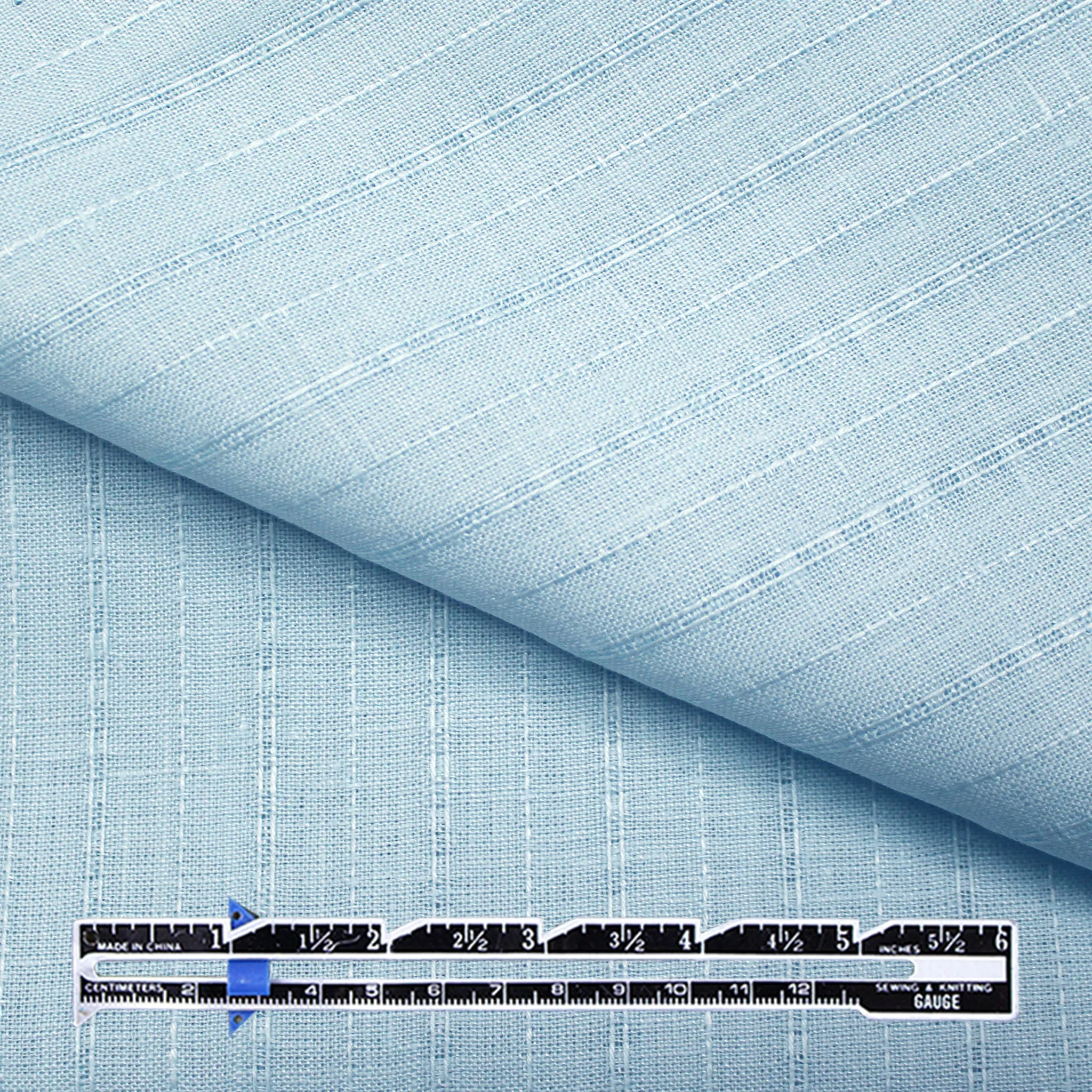 European texture stripe linen - baby blue