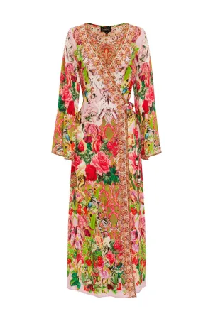 EVERY FLOWER BLOSSOMS WRAP DRESS