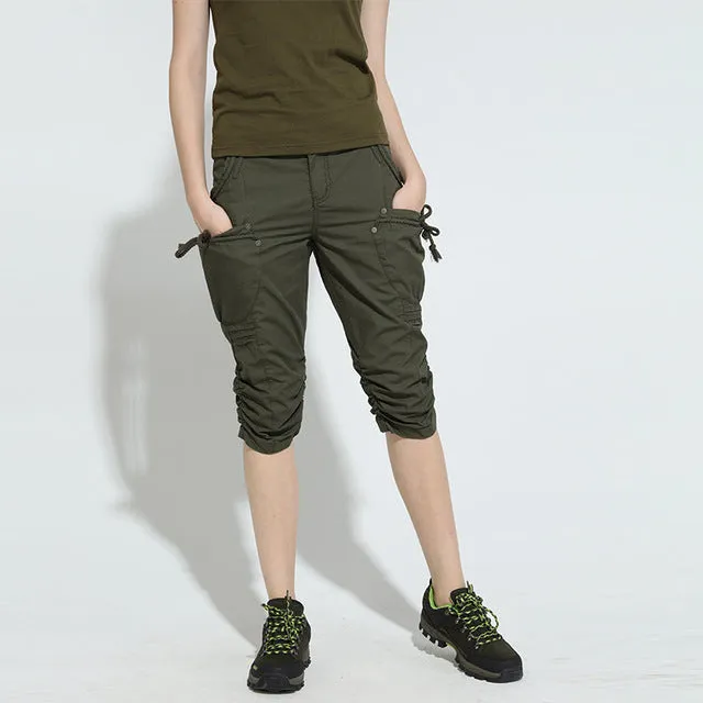 Fashion Casual Harem Pants New Summer Plus Size High Waist Multi-pocket Slim Short Pants Female Half Pants Trousers WGK76611