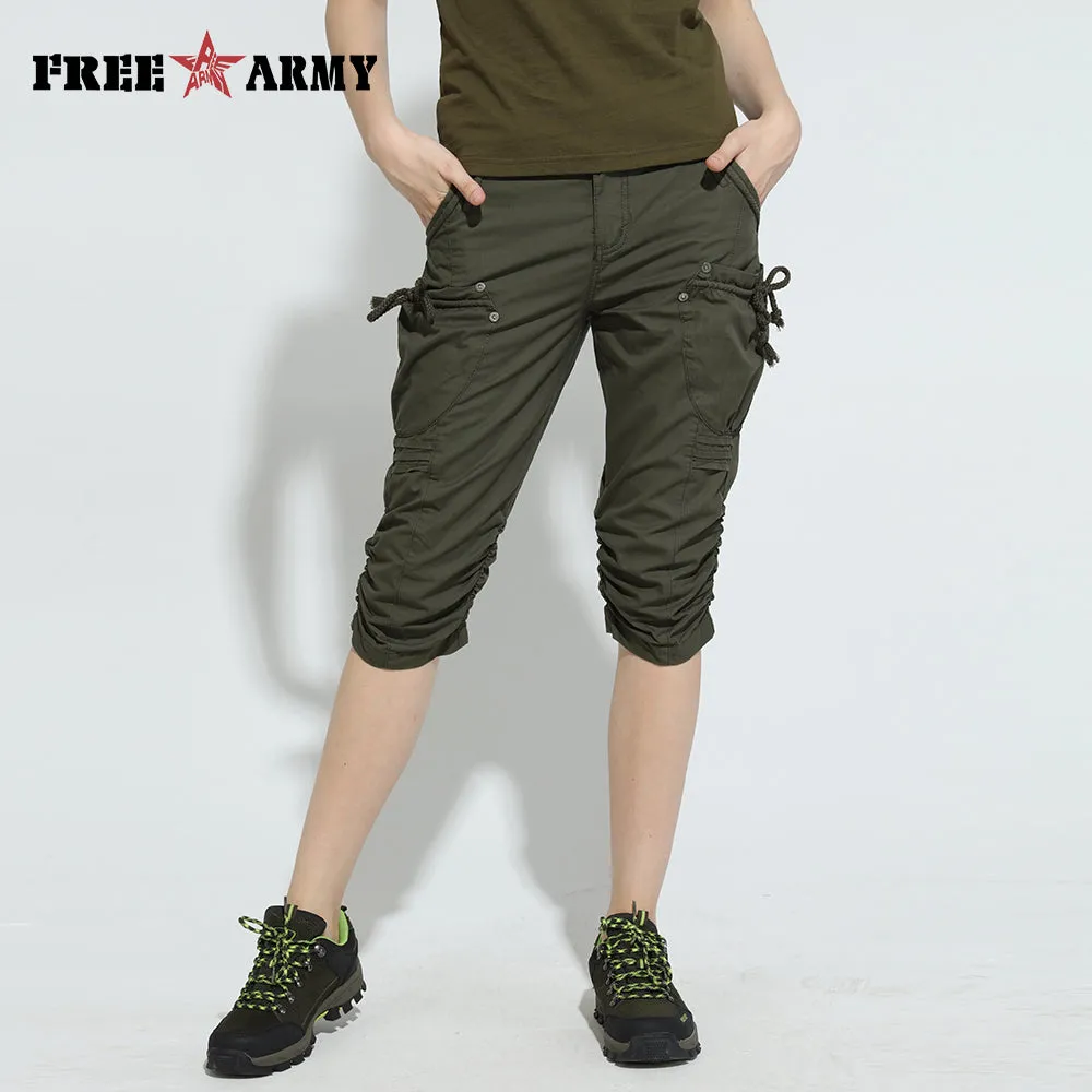 Fashion Casual Harem Pants New Summer Plus Size High Waist Multi-pocket Slim Short Pants Female Half Pants Trousers WGK76611