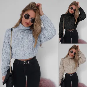 Fashion Twist Female Turtlenecks Women Slim Sturdy Pullover Sweaters Fashion Hot price drop Knitwear Cropped Solid Basic Jumpers Autumn For