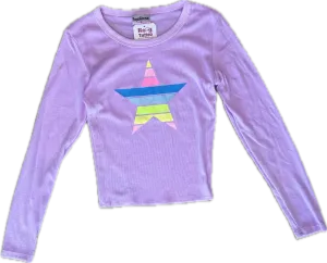FIREHOUSE- Star Ribbed LongSleeve Shirt (grape)