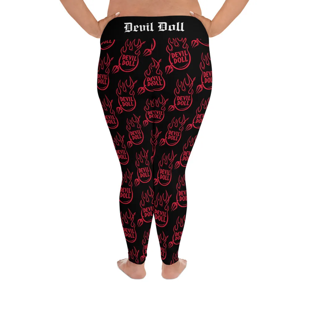 Flamedrop Plus Size Leggings - both legs