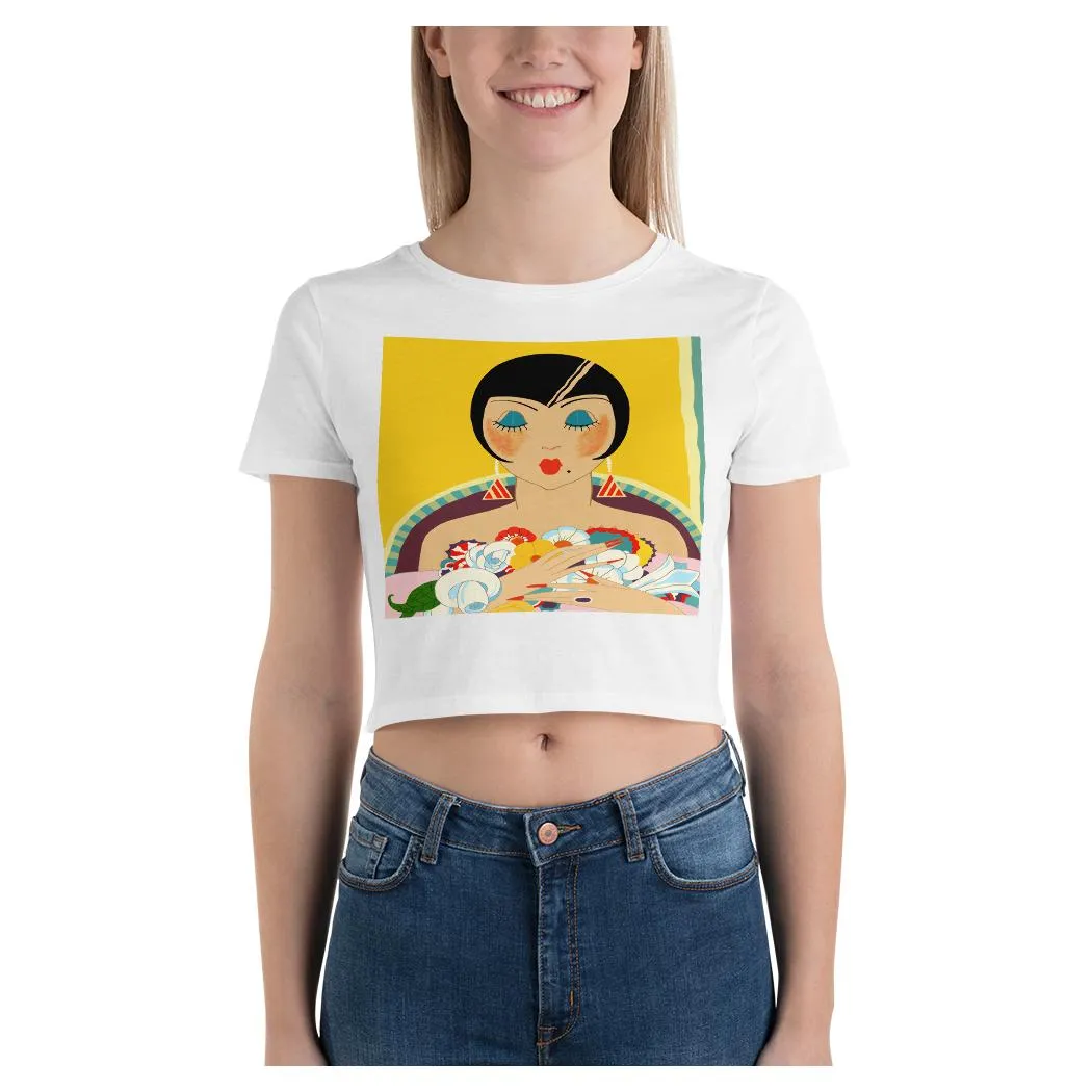 Floral Flapper Girl Crop Tee