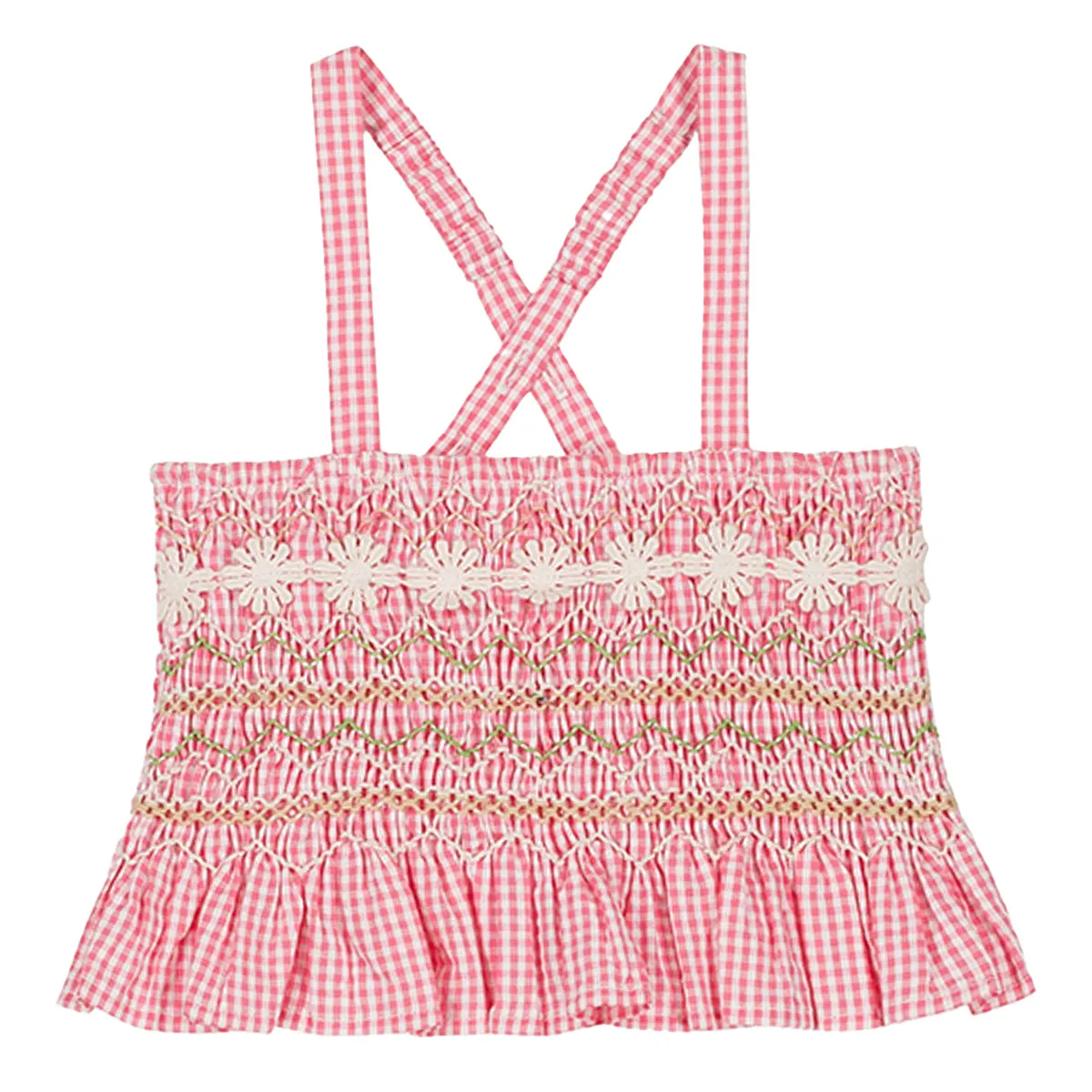 Florentina Pink Vichy Crop Top