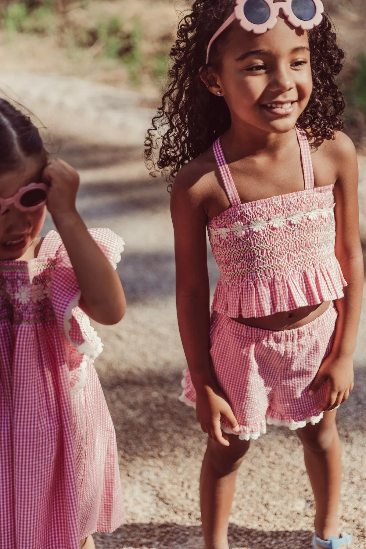 Florentina Pink Vichy Crop Top