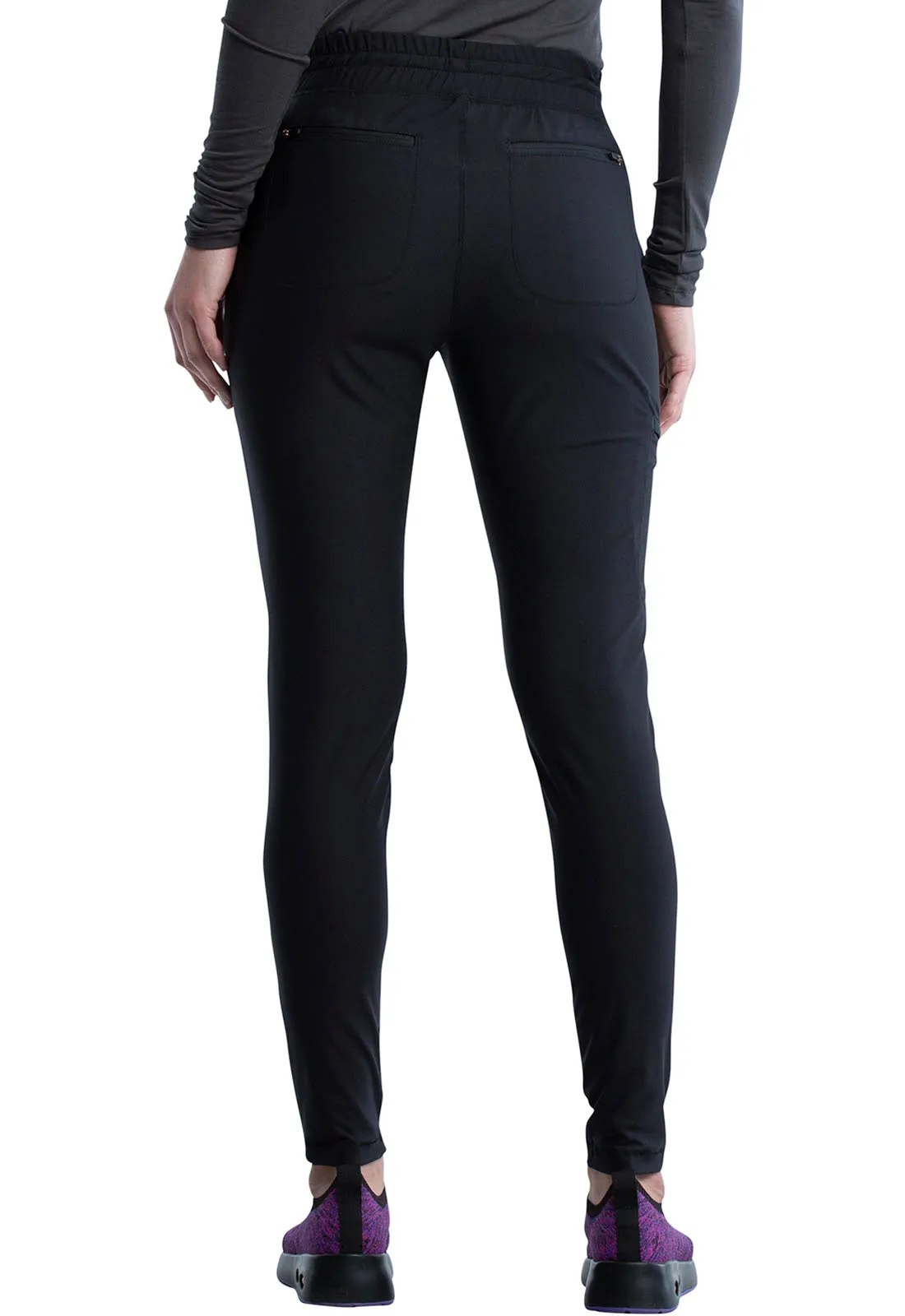 Form CK095 Mid Rise Tapered Leg Drawstring Pants Black