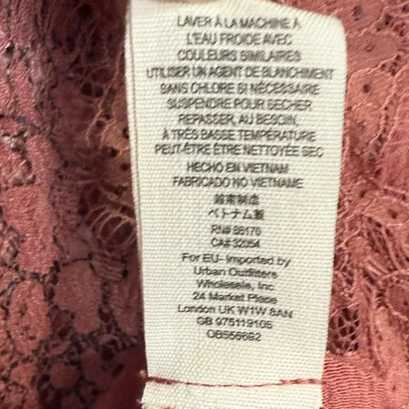 Free People Tell Tale Cutout Lace Tunic Dress NEW in Rosey Coral W1196 Sz XS