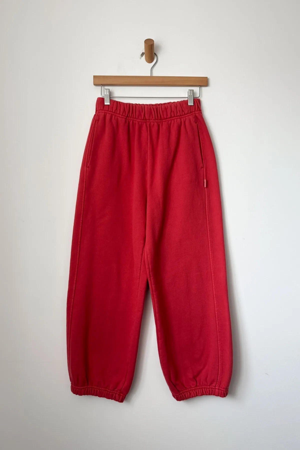 French Terry Balloon Pant in Coral Red | Le Bon Shoppe