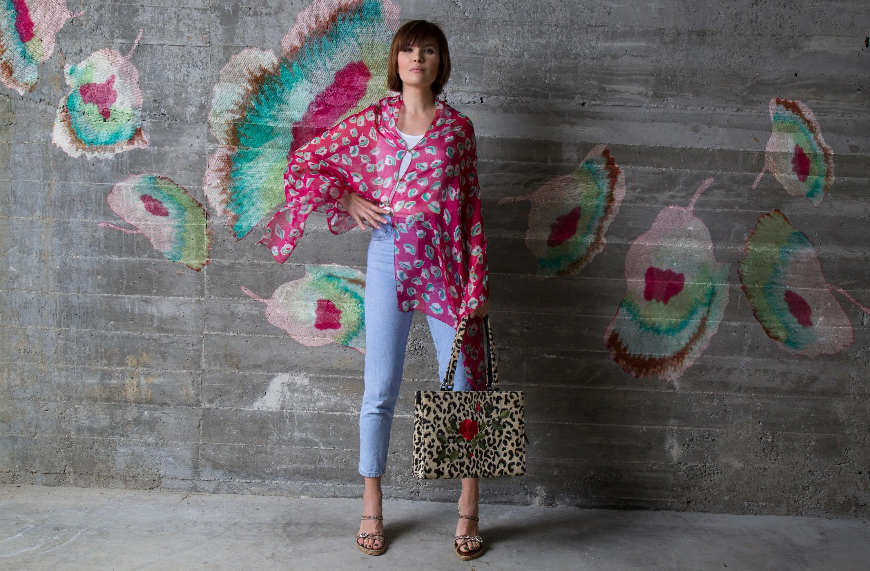 Frolic Silk Chiffon Scarf Wrap