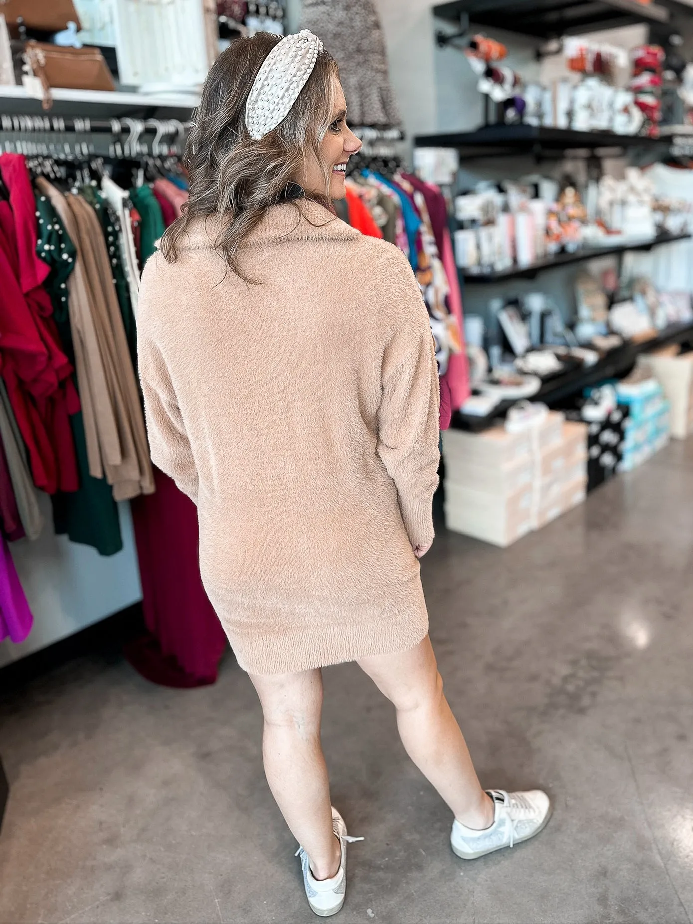 Fuzzy Fun Zip Dress