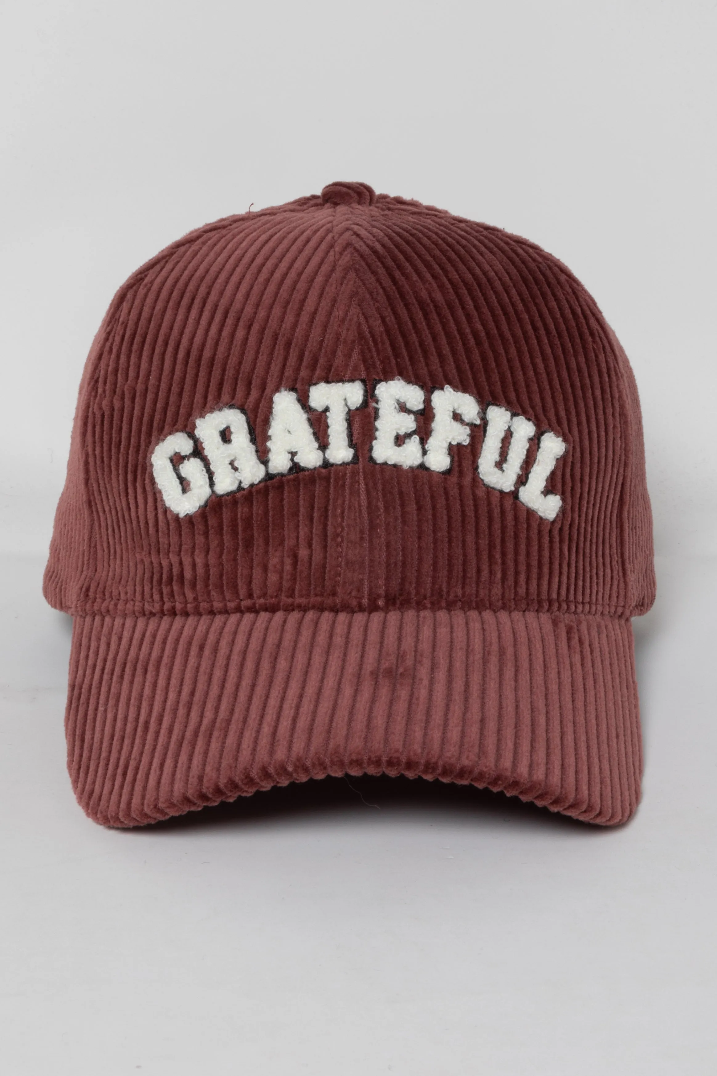 FWCAP2213-Chenille GRATEFULL corduroy baseball CAP