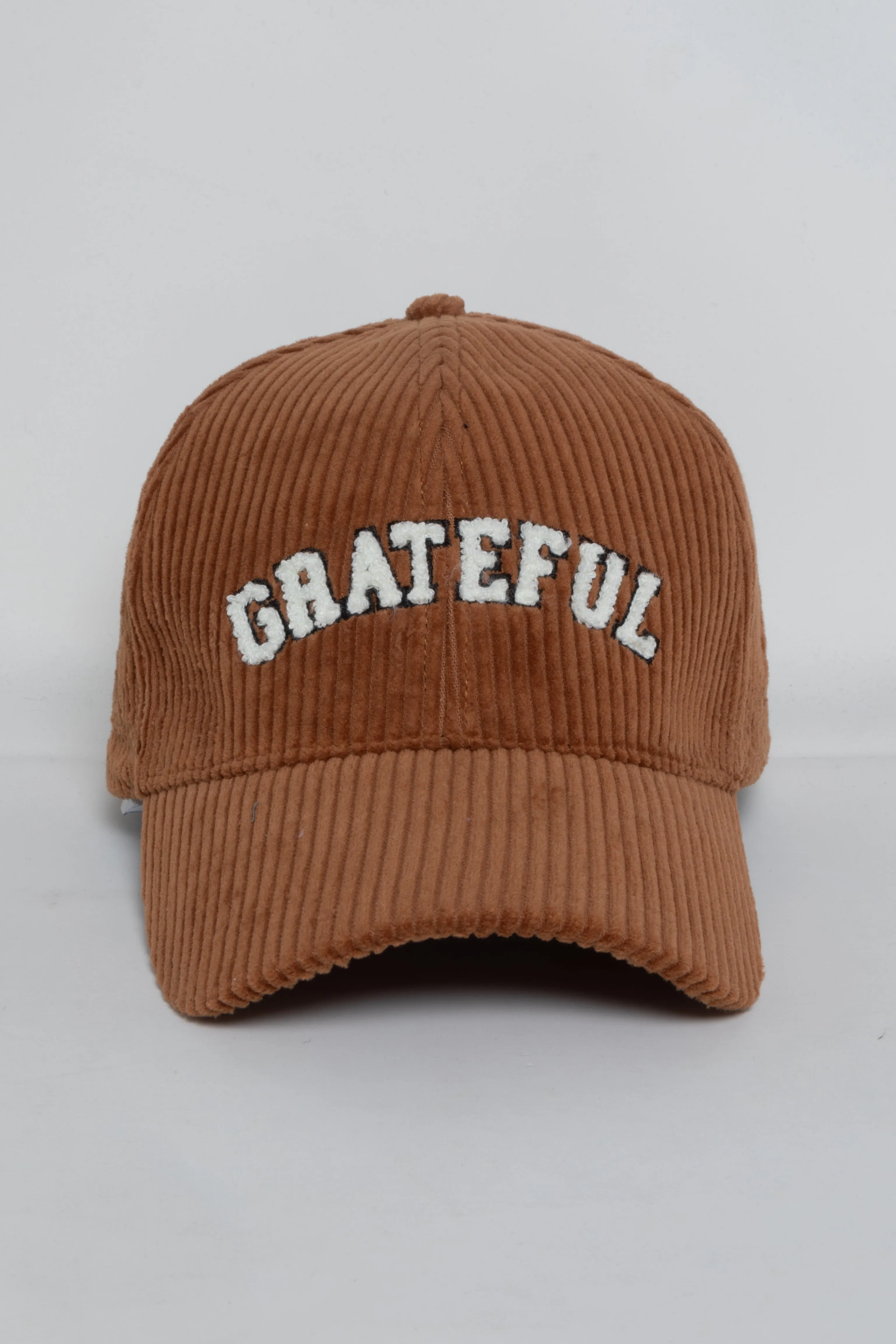FWCAP2213-Chenille GRATEFULL corduroy baseball CAP