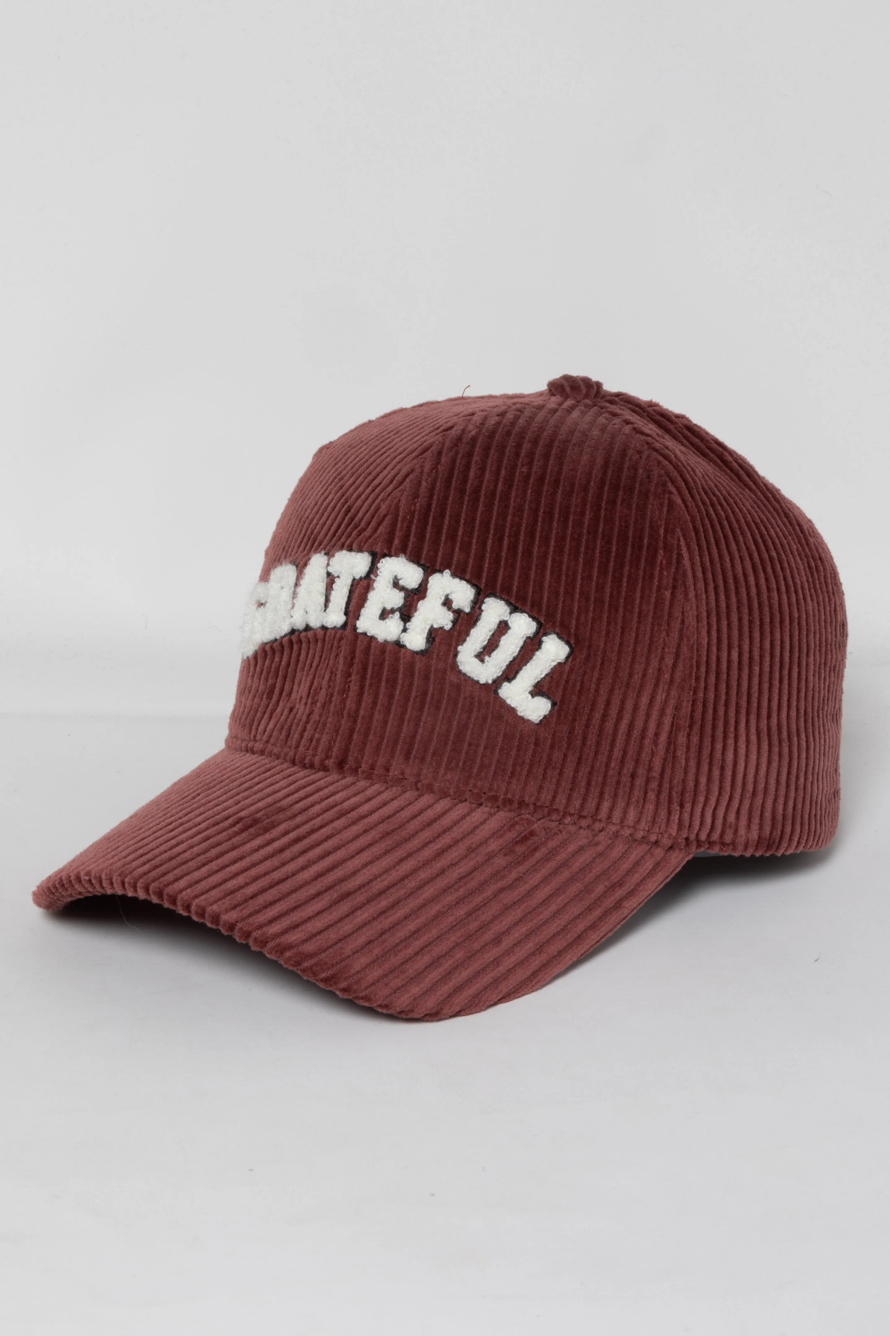 FWCAP2213-Chenille GRATEFULL corduroy baseball CAP