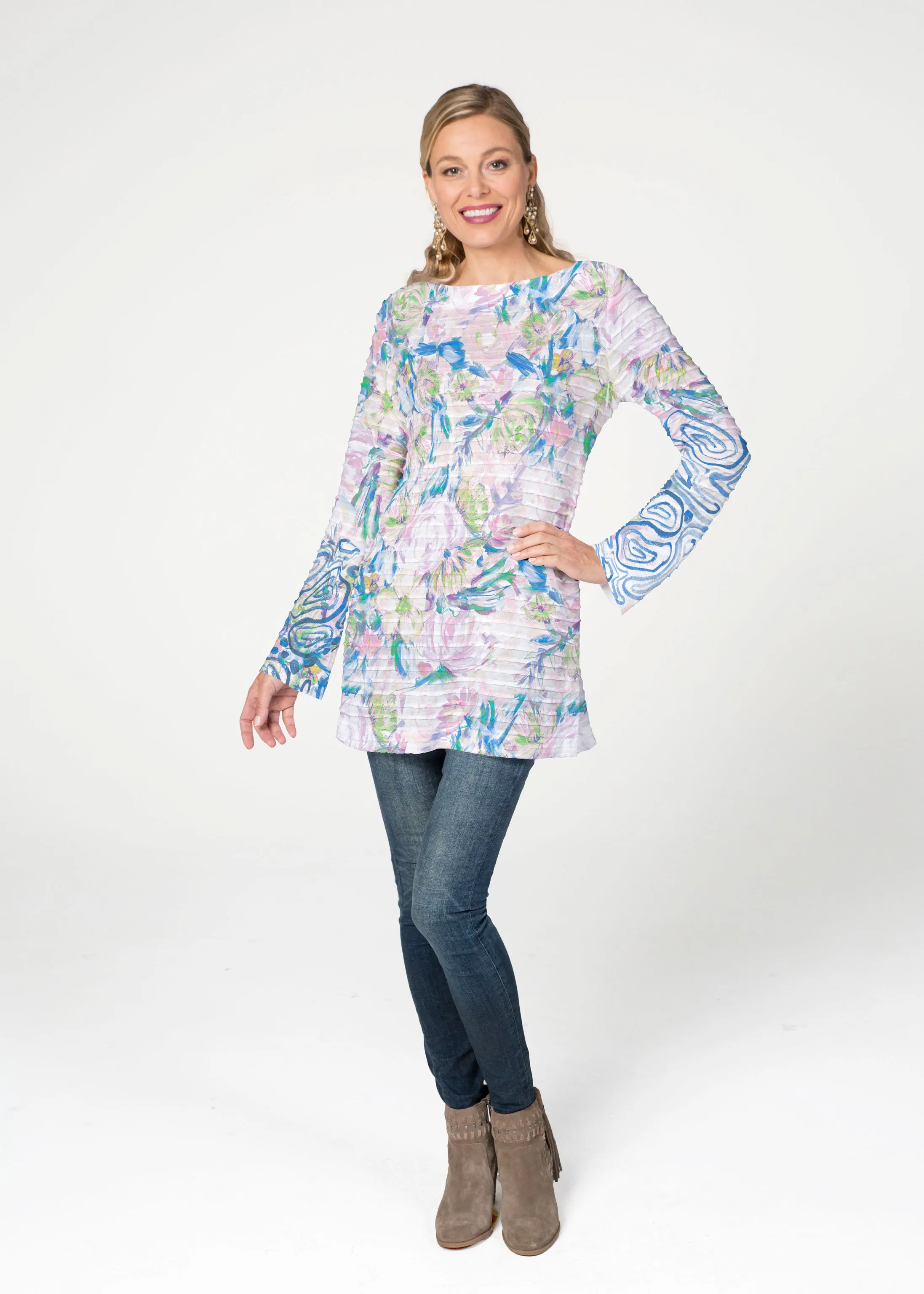 GiGi (17251) ~ Banded Boatneck Tunic