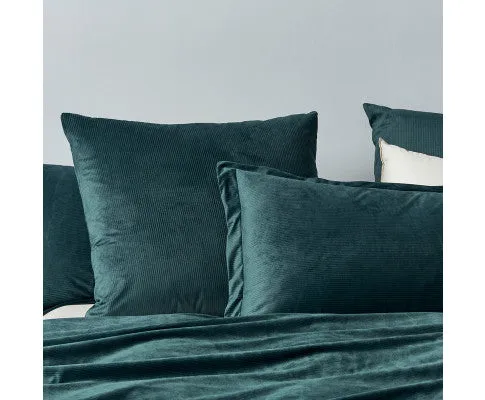 GIOIA CASA Corduroy Velvet Queen Bed Quilt Cover Set - FOREST GREEN