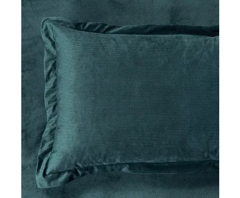 GIOIA CASA Corduroy Velvet Queen Bed Quilt Cover Set - FOREST GREEN