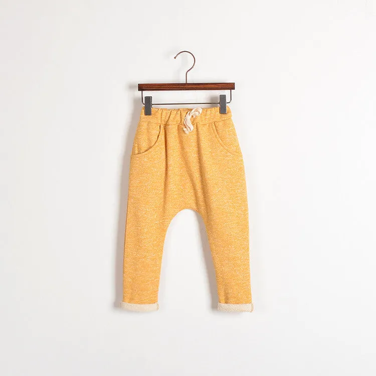 Girls & Boy Harem Capris Pants For Age 2-10 Cute Candy Color Terry Child Clothing Solid Kids Children Long Pants