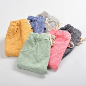 Girls & Boy Harem Capris Pants For Age 2-10 Cute Candy Color Terry Child Clothing Solid Kids Children Long Pants