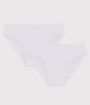 GIRLS' OPENWORK ORGANIC COTTON BRIEFS - 2 PACKS