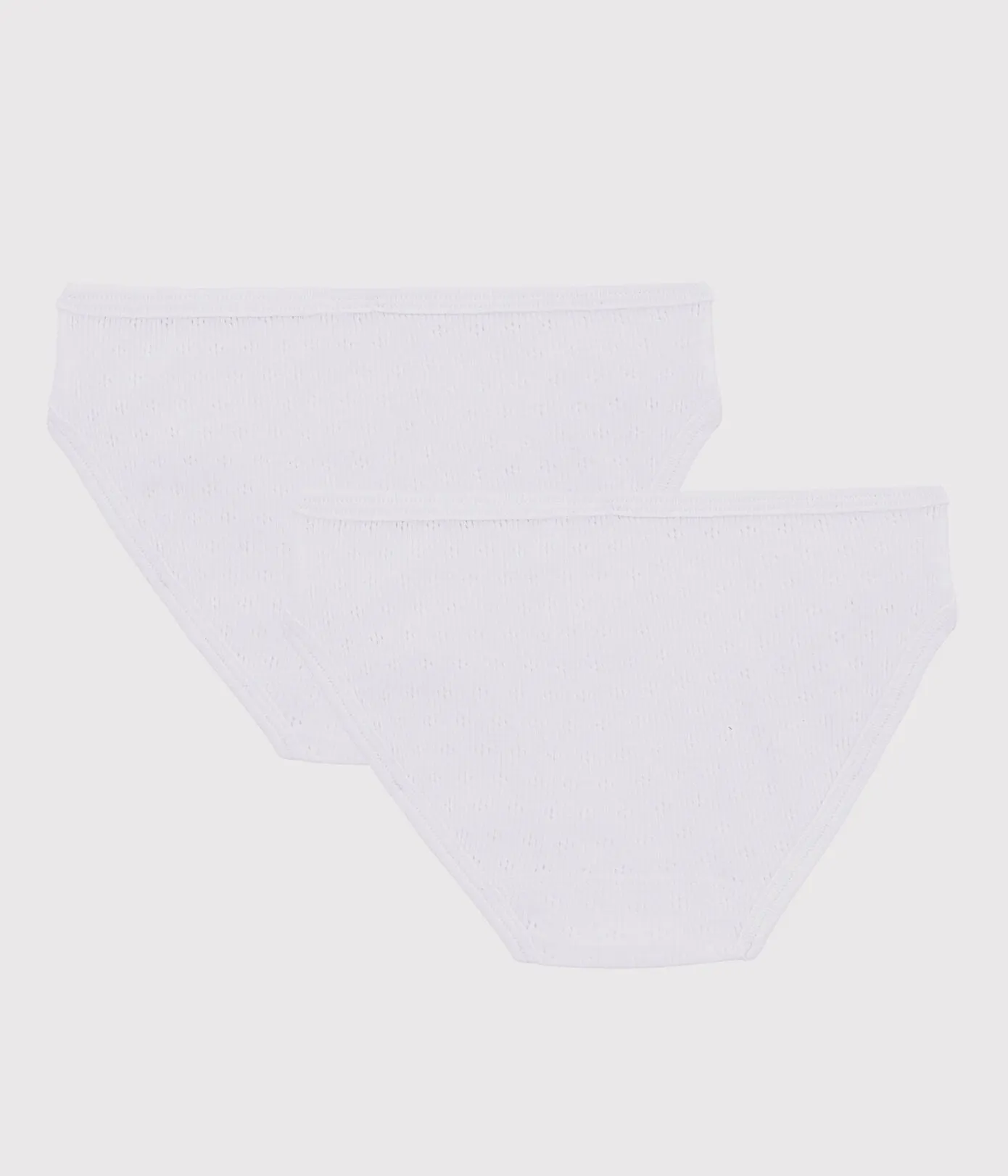 GIRLS' OPENWORK ORGANIC COTTON BRIEFS - 2 PACKS