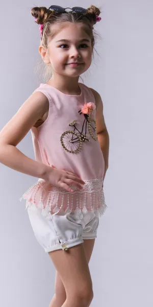 Girls Summer Pink Bicycle Set