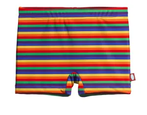 Girls UPF 50  Printed Swim Boy Shorts  | Rainbow Print