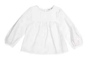 Girls White Cotton Blouse