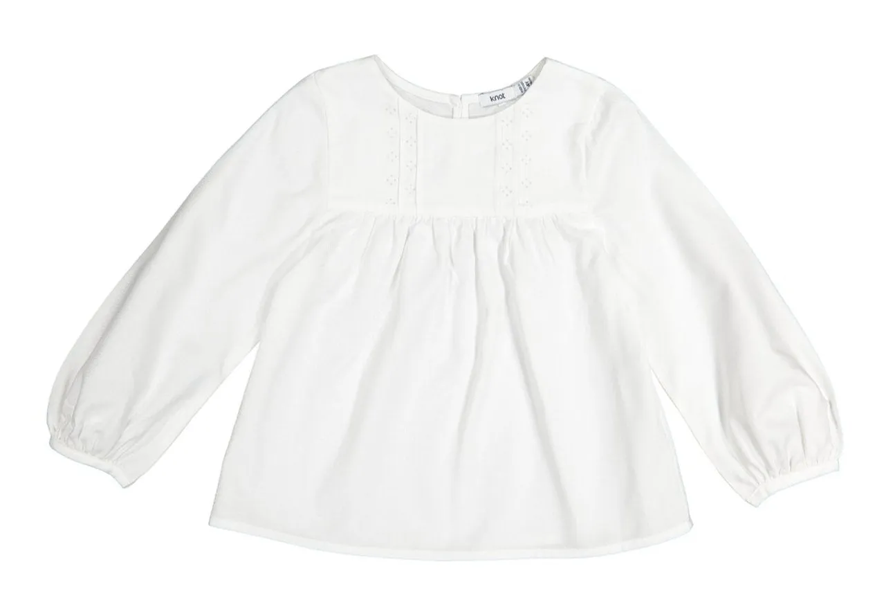 Girls White Cotton Blouse