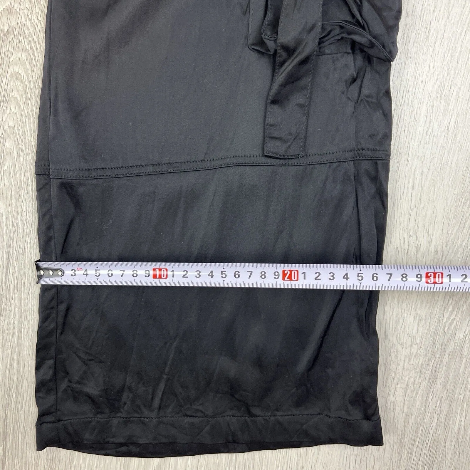 Glassons Womens Black Wide Leg Viscose Cargo Pants Size 14