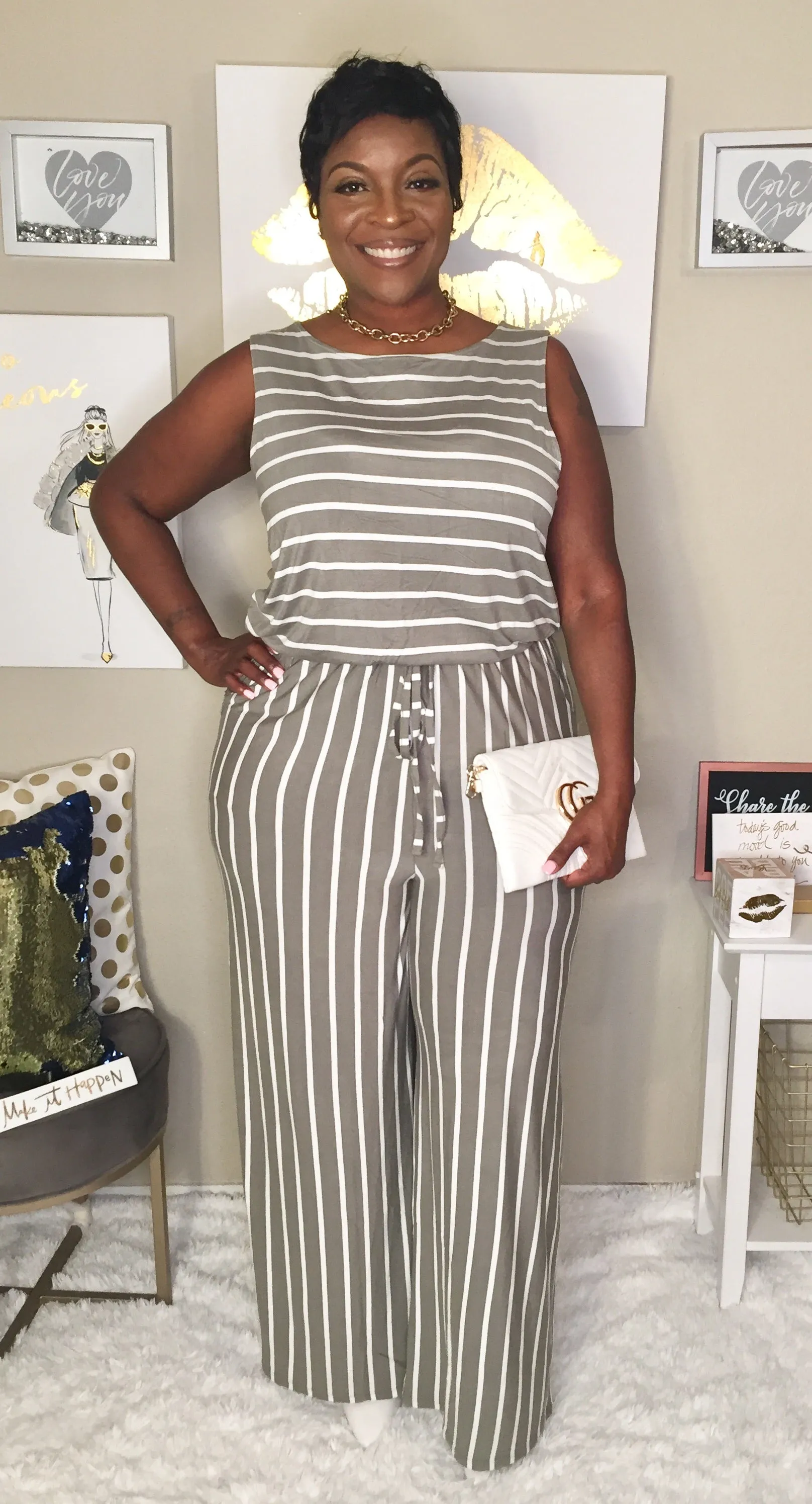Go On Stripe Jumpsuit