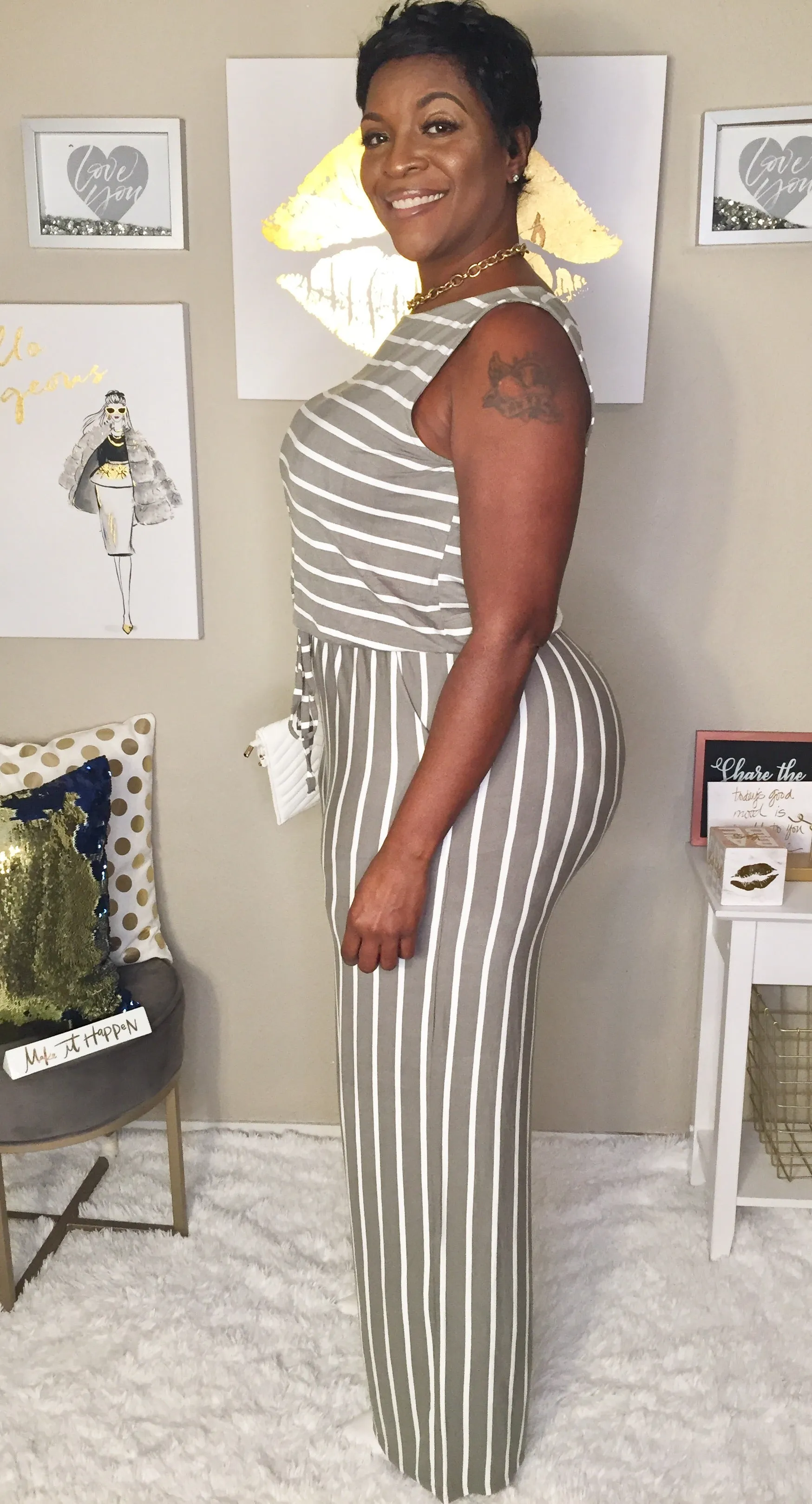 Go On Stripe Jumpsuit
