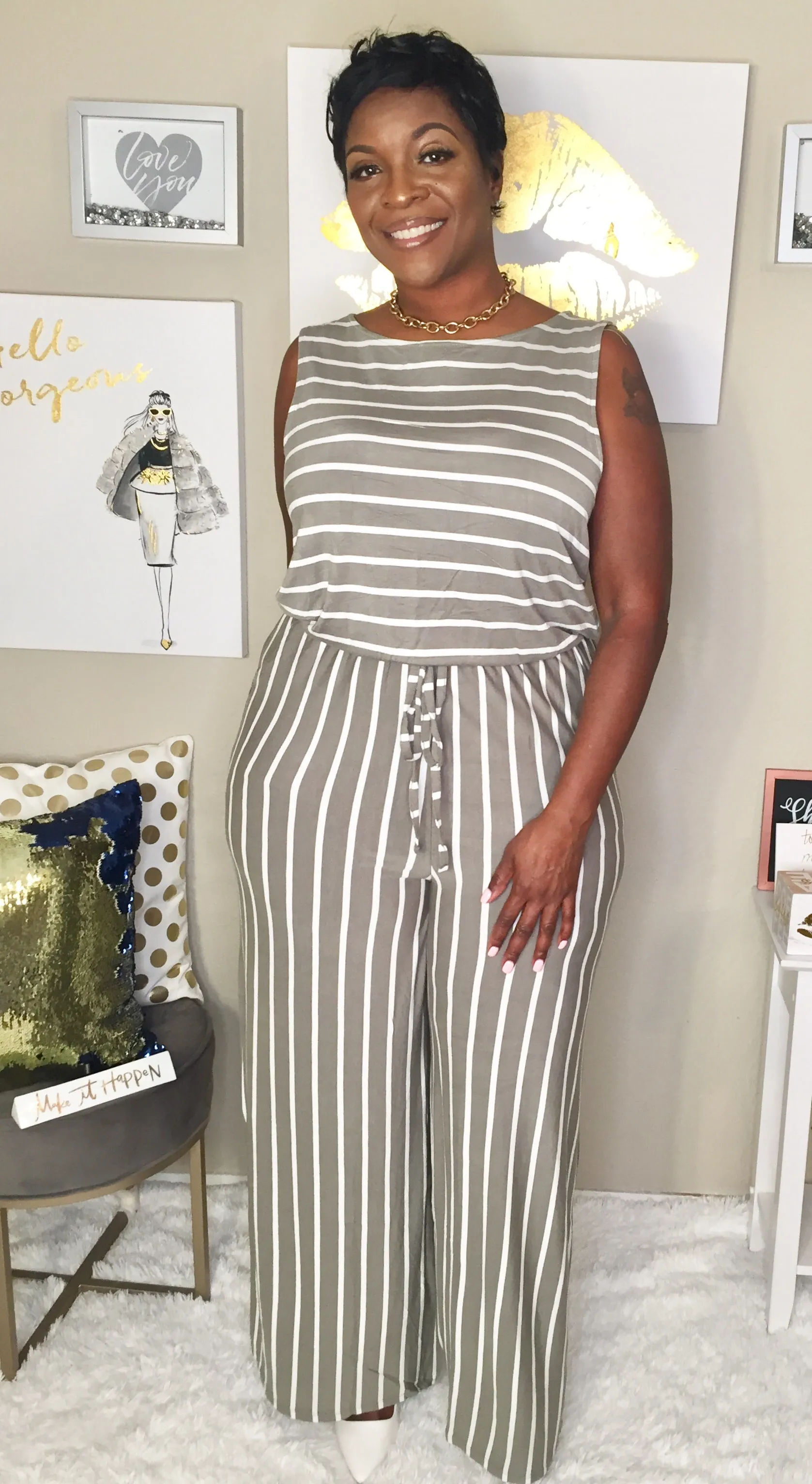 Go On Stripe Jumpsuit
