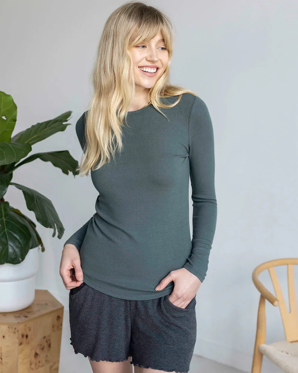 Grace & Lace Essential Ribbed Long Sleeve Tee