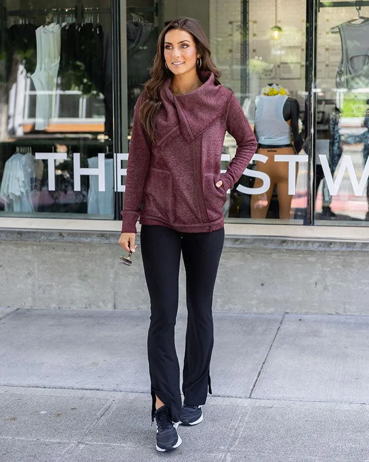 Grace & Lace Fleece Wrap Up - Washed Wine